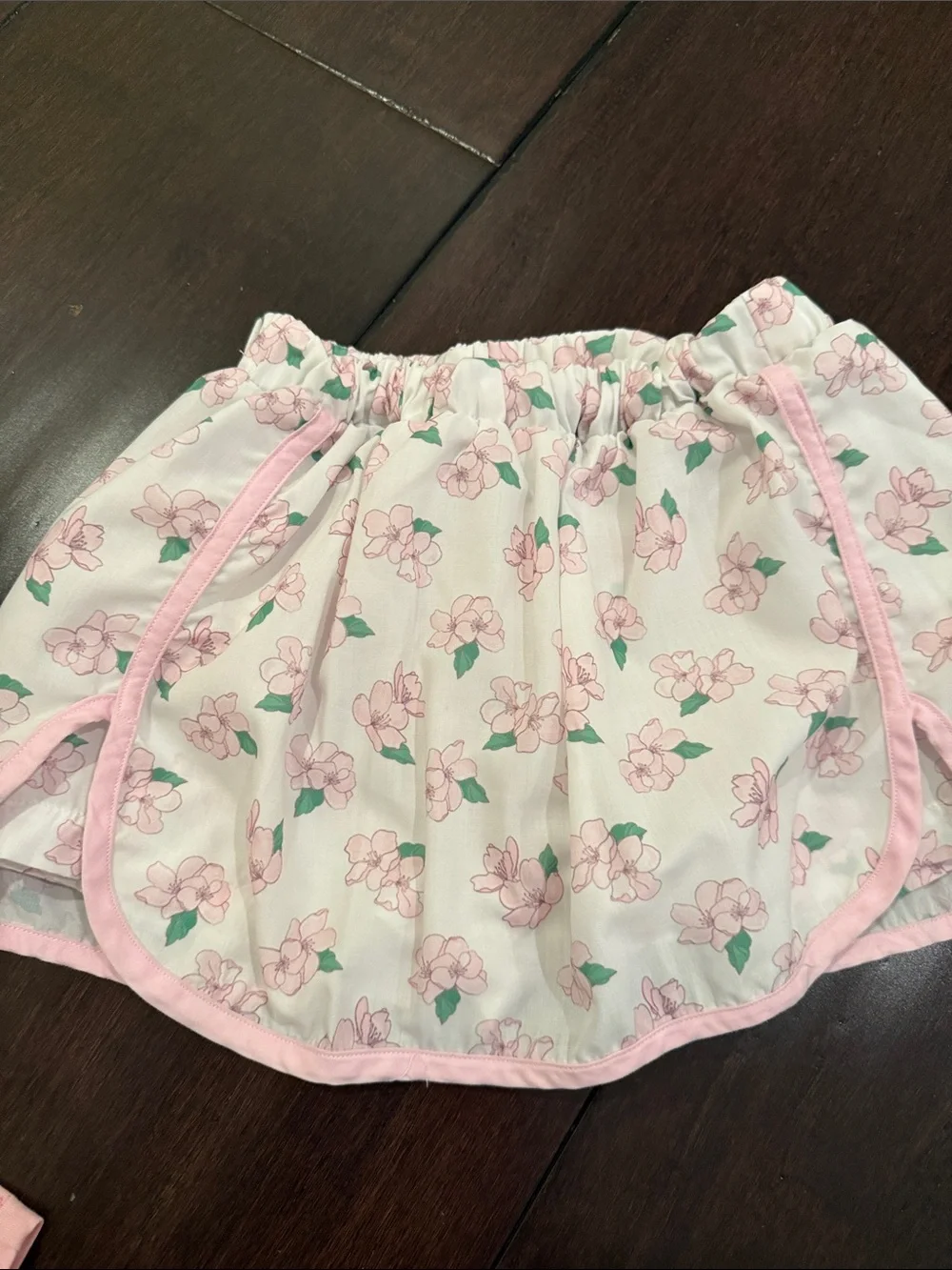 Girls Pink Floral Matching Set - Sleeveless Polo Top & Skirt